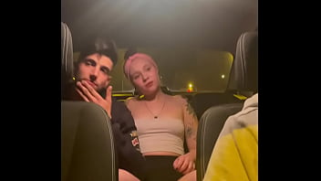 Amateur couple gets naughty in a taxi after a wild night out