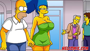 The sexiest mature woman in town: Simpsons-themed hentai featuring big boobs and big ass