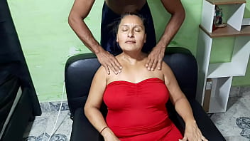 Amateur hubby helps his mother-in-law with a sensual massage that turns into a steamy encounter